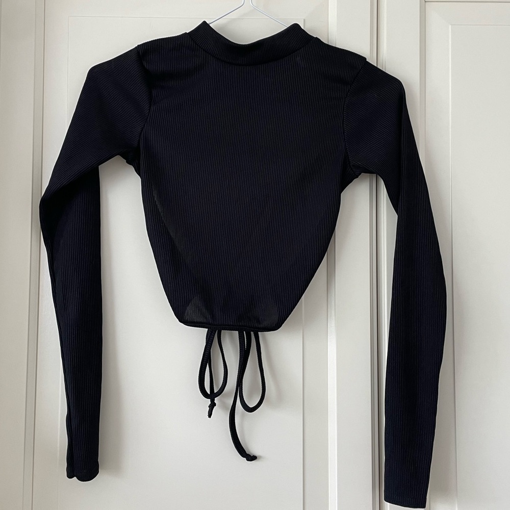Nasty Gal black backless long sleeve top